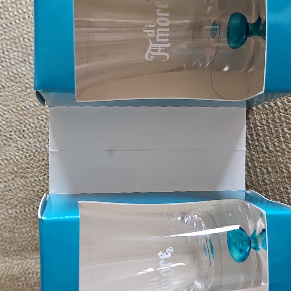 Di Amore Liqueur Fluted Handblown Shot Glass 2 Oz  Turquoise - Picture 1 of 3